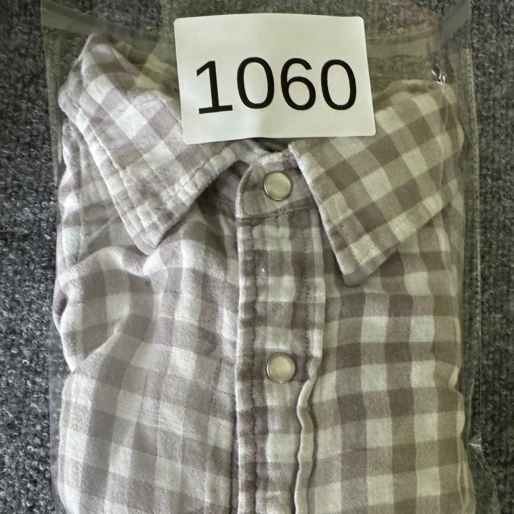Banana Republic Shirt Men L Heritage Cotton Plaid Grey Long Sleeve Casual Y2K